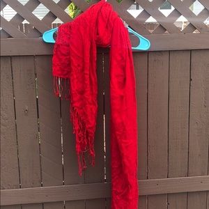 Soft crimson scarf